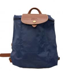 LONGCHAMP（ロンシャン）の古着「ナイロンリュック　ル・プリアージュ」｜ネイビー