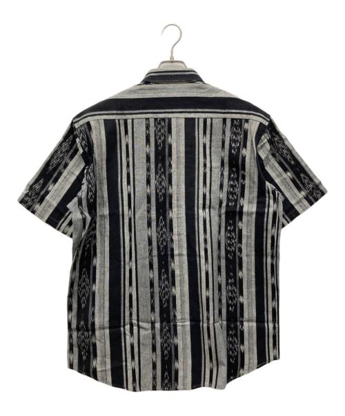 stussy（ステューシー）stussy (ステューシー) 半袖ストライプシャツ ブラック サイズ:Ｌの古着・服飾アイテム