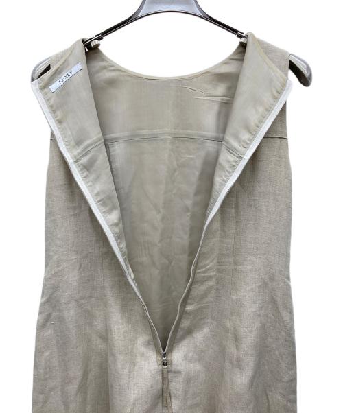 FOXEY（フォクシー）FOXEY (フォクシー) リネンドロップノースリーブワンピース ベージュ サイズ:40の古着・服飾アイテム