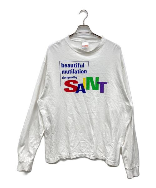 SAINT MICHAEL（セントマイケル）SAINT MICHAEL (セントマイケル) BEAUTIFUL SAINT LS TEE ホワイト サイズ:XLの古着・服飾アイテム