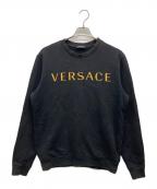 VERSACEヴェルサーチェ）の古着「フロント刺繍ロゴスウェット」｜ブラック
