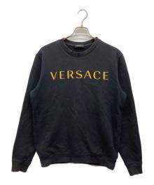 VERSACE（ヴェルサーチェ）の古着「フロント刺繍ロゴスウェット」｜ブラック