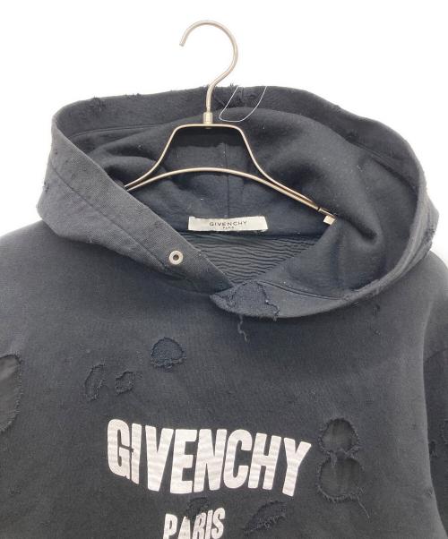 GIVENCHY（ジバンシィ）GIVENCHY (ジバンシィ) Destroyed Logo Pullover ブラック サイズ:Lの古着・服飾アイテム