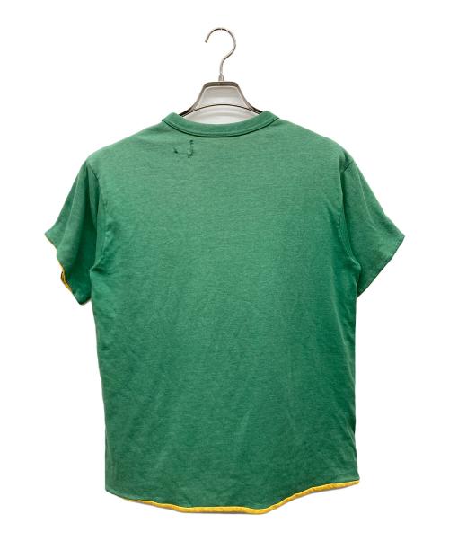 USED（ユーズド）USED (ユーズド) ダブルフェイスtシャツ グリーン×イエロー サイズ:なしの古着・服飾アイテム