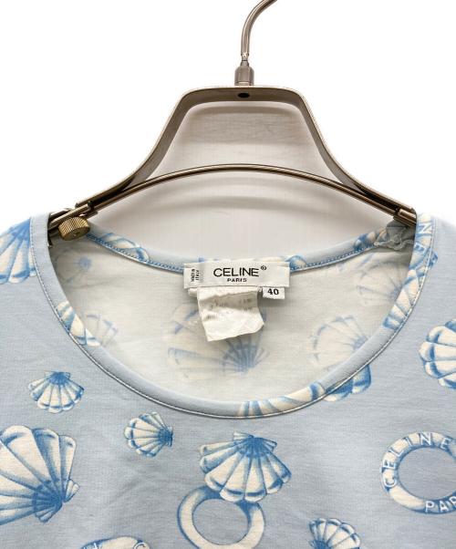 CELINE（セリーヌ）CELINE (セリーヌ) 総柄半袖カットソー スカイブルー サイズ:40の古着・服飾アイテム