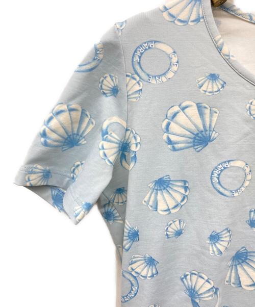 CELINE（セリーヌ）CELINE (セリーヌ) 総柄半袖カットソー スカイブルー サイズ:40の古着・服飾アイテム
