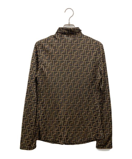FENDI（フェンディ）FENDI (フェンディ) ズッカ柄長袖シャツ ブラウン×ブラック サイズ:44の古着・服飾アイテム