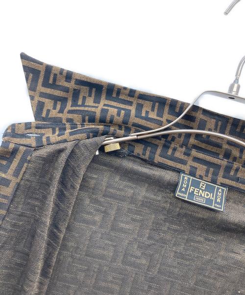 FENDI（フェンディ）FENDI (フェンディ) ズッカ柄長袖シャツ ブラウン×ブラック サイズ:44の古着・服飾アイテム