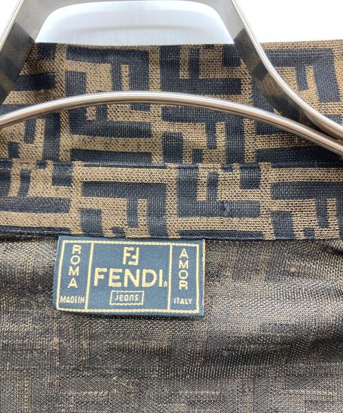 FENDI（フェンディ）FENDI (フェンディ) ズッカ柄長袖シャツ ブラウン×ブラック サイズ:44の古着・服飾アイテム