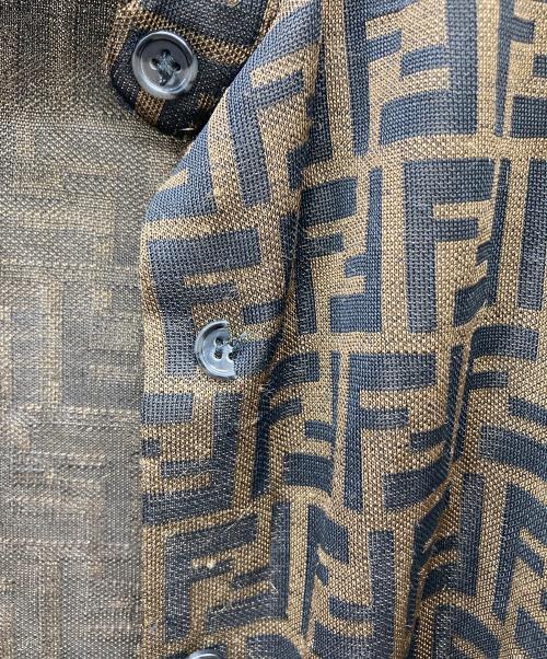 FENDI（フェンディ）FENDI (フェンディ) ズッカ柄長袖シャツ ブラウン×ブラック サイズ:44の古着・服飾アイテム