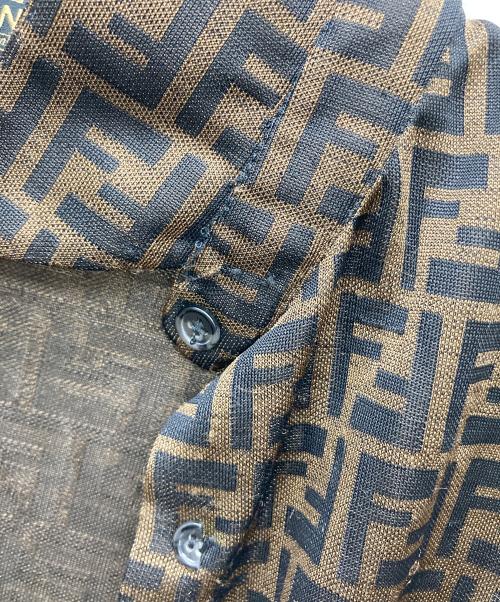 FENDI（フェンディ）FENDI (フェンディ) ズッカ柄長袖シャツ ブラウン×ブラック サイズ:44の古着・服飾アイテム
