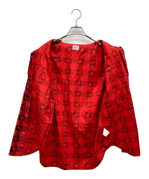 TENDERLOIN（テンダーロイン）TENDERLOIN (テンダーロイン) ウェスタン調総柄半袖シャツ レッド サイズ:Mの古着・服飾アイテム