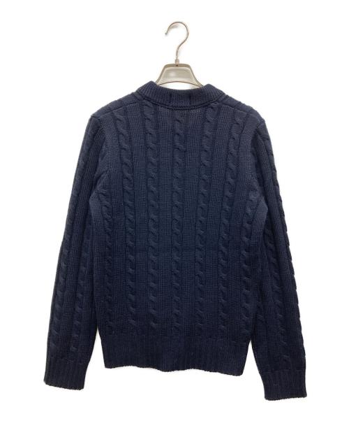 FRED PERRY（フレッドペリー）FRED PERRY (フレッドペリー) Vネックケーブルニット ネイビー サイズ:36の古着・服飾アイテム