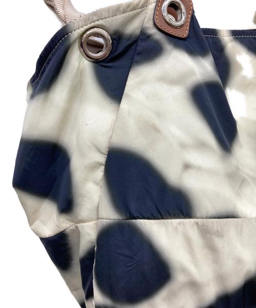 MONCLER（モンクレール）MONCLER (モンクレール) アニマル柄ハンドバック アイボリー×ブラックの古着・服飾アイテム