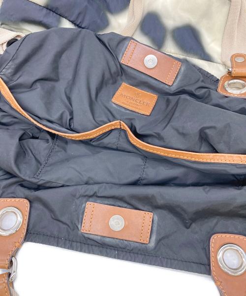 MONCLER（モンクレール）MONCLER (モンクレール) アニマル柄ハンドバック アイボリー×ブラックの古着・服飾アイテム