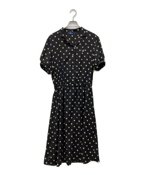 FRED PERRY（フレッドペリー）FRED PERRY (フレッドペリー) ドット柄半袖ワンピース ブラック サイズ:10の古着・服飾アイテム