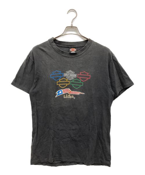 HARLEY-DAVIDSON（ハーレーダビッドソン）HARLEY-DAVIDSON (ハーレーダビッドソン) 90s プリントTシャツ BEEFYボディ ブラック サイズ:Mの古着・服飾アイテム