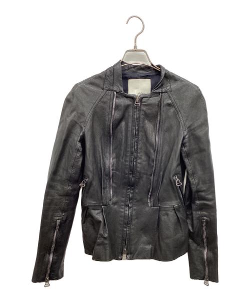 3.1 phillip lim（スリーワンフィリップリム）3.1 phillip lim (スリーワンフィリップリム) 変形多重ジップレザージャケット ブラックの古着・服飾アイテム