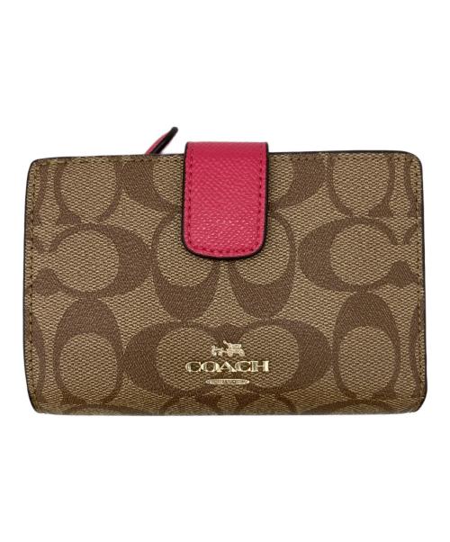 COACH（コーチ）COACH (コーチ) シグネチャー2つ折り財布 ベージュの古着・服飾アイテム