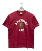A BATHING APEアベイシングエイプ）の古着「COLLEGE TEE」｜ボルドー