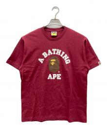 A BATHING APE（アベイシングエイプ）の古着「COLLEGE TEE」｜ボルドー