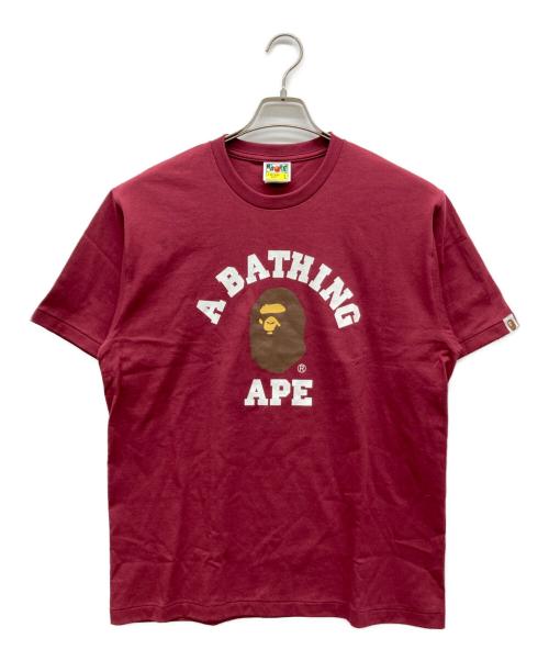 A BATHING APE（アベイシングエイプ）A BATHING APE (アベイシングエイプ) COLLEGE TEE ボルドー サイズ:Lの古着・服飾アイテム