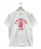 A BATHING APEアベイシングエイプ）の古着「CAMO COLLEDE TEE」｜ホワイト×レッド