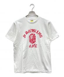 A BATHING APE（アベイシングエイプ）の古着「CAMO COLLEDE TEE」｜ホワイト×レッド