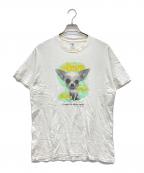 DELTAデルタ）の古着「ドッグプリントTシャツ」｜ホワイト