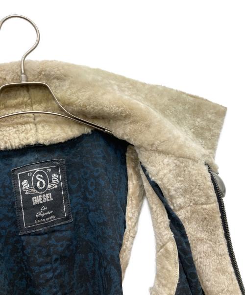 DIESEL（ディーゼル）DIESEL (ディーゼル) ムートンレザーベスト ブラック サイズ:Ｓの古着・服飾アイテム