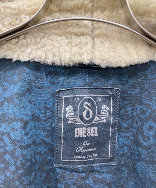 DIESEL（ディーゼル）DIESEL (ディーゼル) ムートンレザーベスト ブラック サイズ:Ｓの古着・服飾アイテム