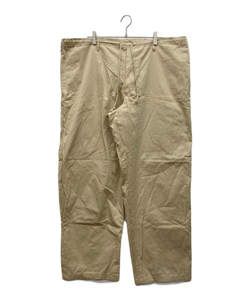Yohji Yamamoto pour homme（ヨウジヤマモト プールオム）Yohji Yamamoto pour homme (ヨウジヤマモト プールオム) コットンワイドリラックスパンツ ベージュ サイズ:3の古着・服飾アイテム