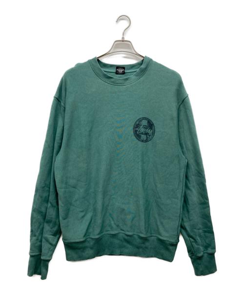 stussy（ステューシー）stussy (ステューシー) プリントスウェット グリーン サイズ:Sの古着・服飾アイテム