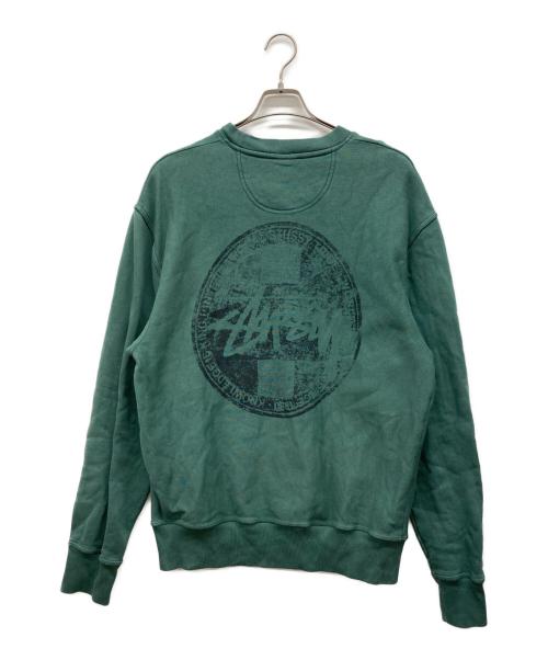 stussy（ステューシー）stussy (ステューシー) プリントスウェット グリーン サイズ:Sの古着・服飾アイテム
