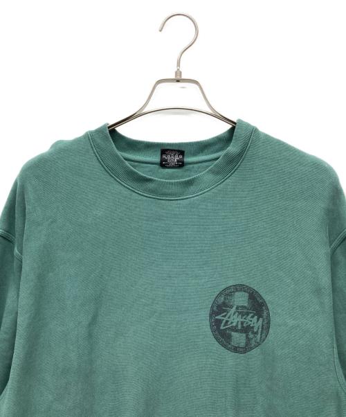stussy（ステューシー）stussy (ステューシー) プリントスウェット グリーン サイズ:Sの古着・服飾アイテム