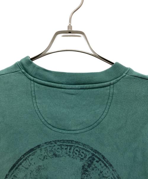 stussy（ステューシー）stussy (ステューシー) プリントスウェット グリーン サイズ:Sの古着・服飾アイテム