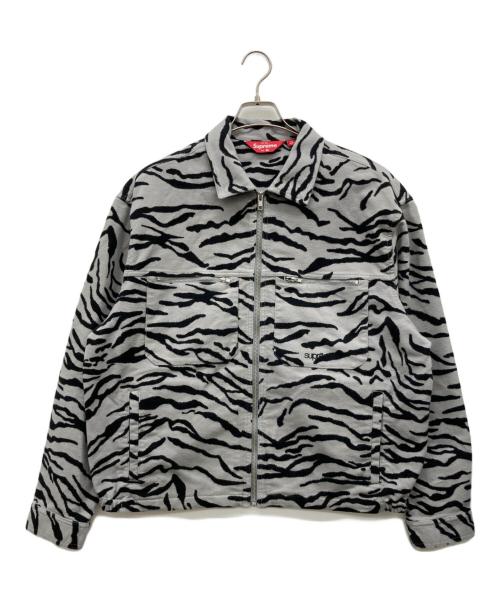 SUPREME（シュプリーム）Supreme (シュプリーム) Mole skin work jacket グレー×ブラック サイズ:Mの古着・服飾アイテム