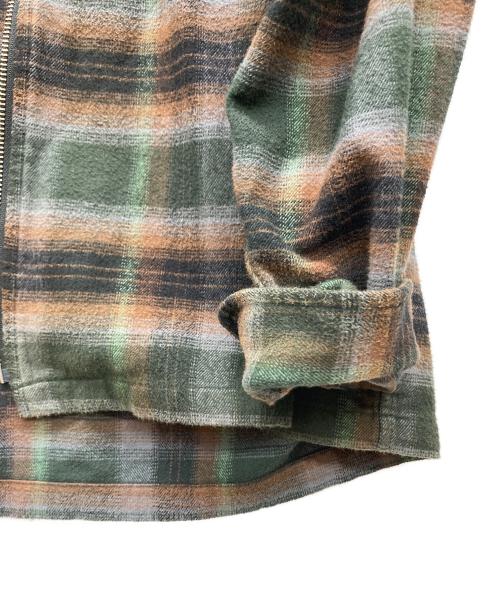 SUPREME（シュプリーム）Supreme (シュプリーム) Shadow Plaid Flannel Zip Up Shirt グリーン サイズ:Mの古着・服飾アイテム