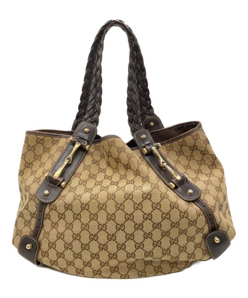 GUCCI（グッチ）GUCCI (グッチ) ホースビットGGキャンバスバッグ ベージュの古着・服飾アイテム