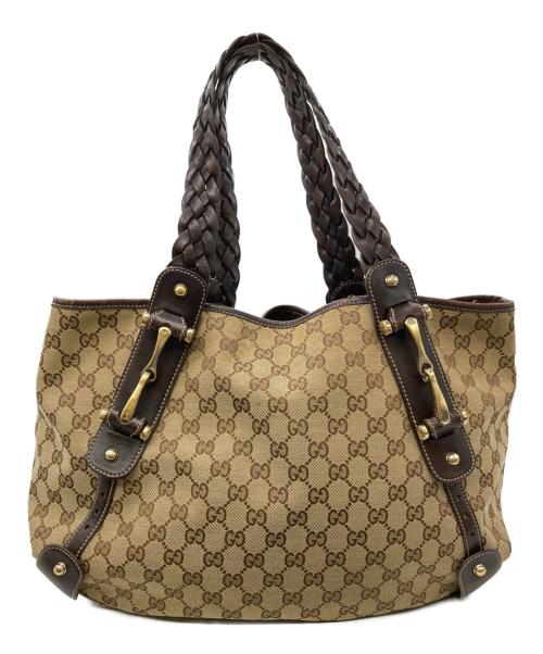 GUCCI（グッチ）GUCCI (グッチ) ホースビットGGキャンバスバッグ ベージュの古着・服飾アイテム