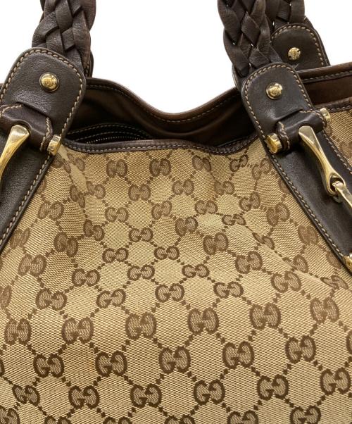 GUCCI（グッチ）GUCCI (グッチ) ホースビットGGキャンバスバッグ ベージュの古着・服飾アイテム