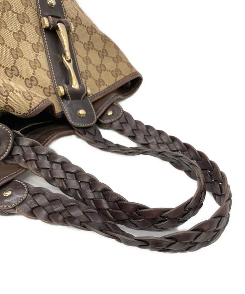GUCCI（グッチ）GUCCI (グッチ) ホースビットGGキャンバスバッグ ベージュの古着・服飾アイテム