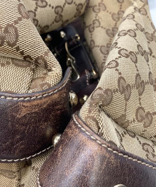 GUCCI（グッチ）GUCCI (グッチ) ホースビットGGキャンバスバッグ ベージュの古着・服飾アイテム