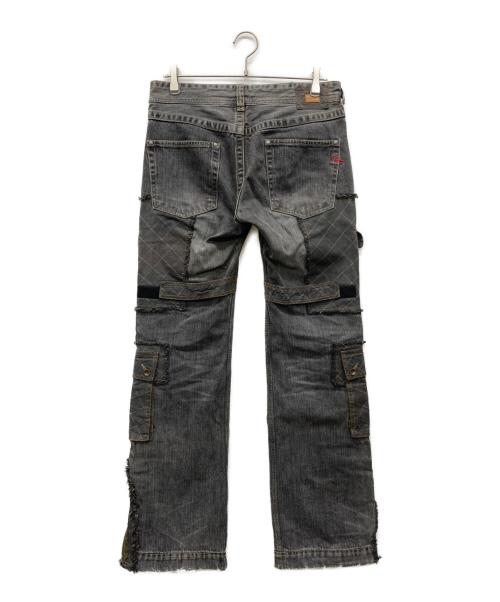 NICOLE CLUB（ニコル クラブ）NICOLE CLUB (ニコル クラブ) パッチワークカーゴデニムパンツ ブラック サイズ:46の古着・服飾アイテム