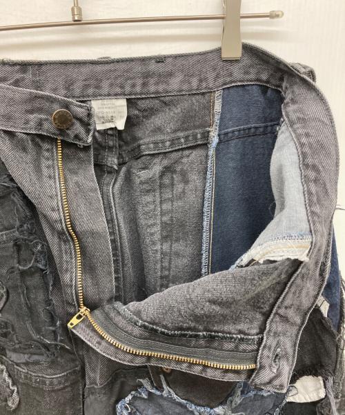 USED（ユーズド）USED (ユーズド) パッチワークデニムパンツ ブラック サイズ:なしの古着・服飾アイテム
