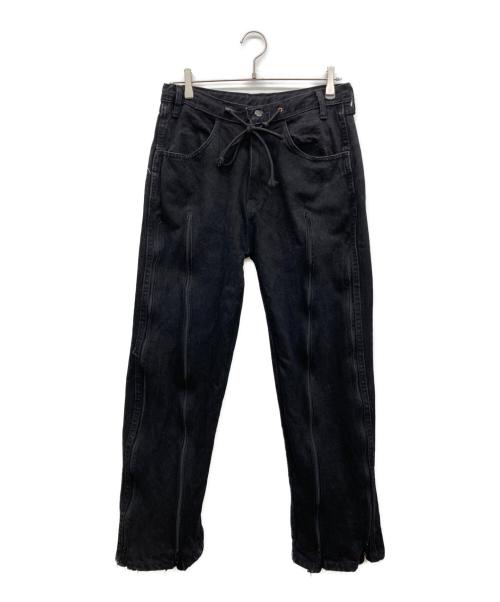 USED（ユーズド）USED (ユーズド) ドッキングジップデニムパンツ ブラック サイズ:不明の古着・服飾アイテム