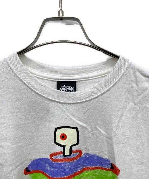 stussy（ステューシー）stussy (ステューシー) スプレー缶Tシャツ ホワイト サイズ:Ｌの古着・服飾アイテム