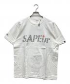 SAPEurサプール）の古着「SAPEur MASATOSHI HAMADA 印鑑LOGO S/S TEE」｜ホワイト