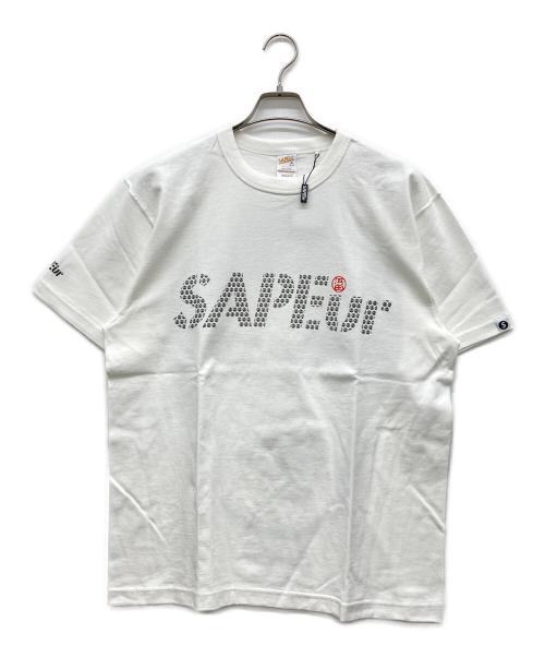 SAPEur（サプール）SAPEur (サプール) SAPEur MASATOSHI HAMADA 印鑑LOGO S/S TEE ホワイト サイズ:M 38-40の古着・服飾アイテム