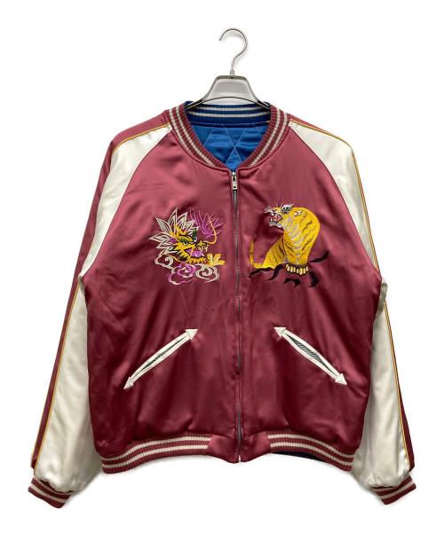 SAPEur（サプール）SAPEur (サプール) スカジャン ブルー×ボルドー サイズ:Ｌの古着・服飾アイテム